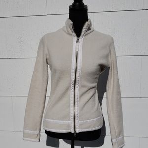 Jet Set fleece jacket size small in off white
